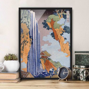 Poster encadré - Katsushika Hokusai - Ono Waterfall on the Kisokaidô