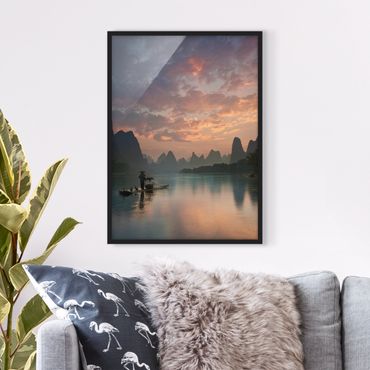 Poster encadré - Sunrise Over Chinese River