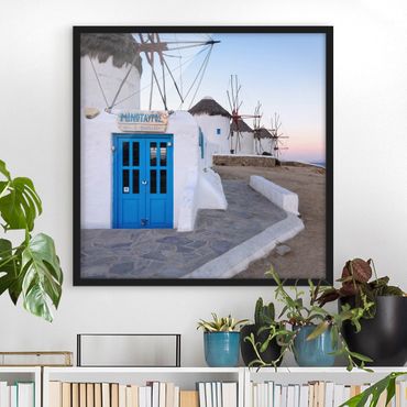 Poster encadré - Mykonos Windmills