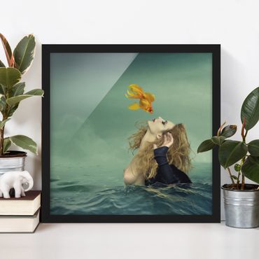Poster encadré - Kiss Of A Goldfish