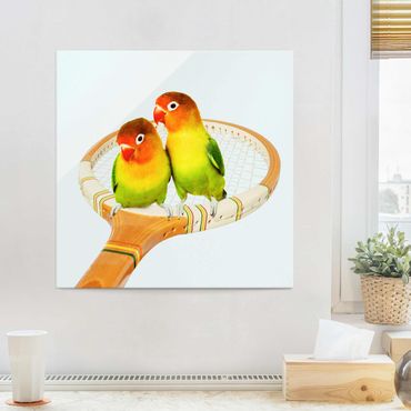 Tableau en verre - Tennis With Birds
