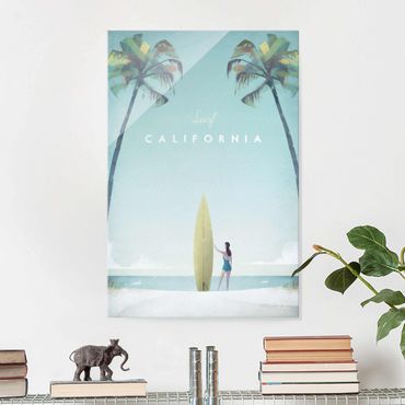 Tableau en verre - Travel Poster - California