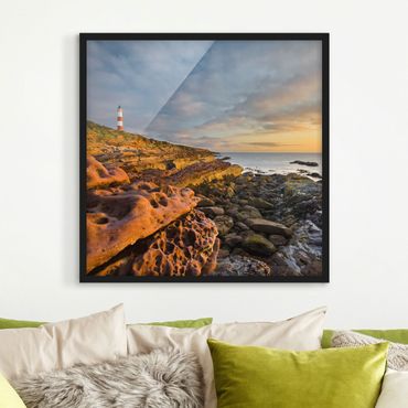 Poster encadré - Tarbat Ness Lighthouse And Sunset At The Ocean