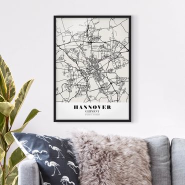 Poster encadré - Hannover City Map - Classic