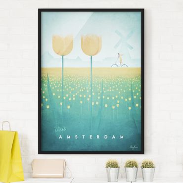 Poster encadré - Travel Poster - Amsterdam