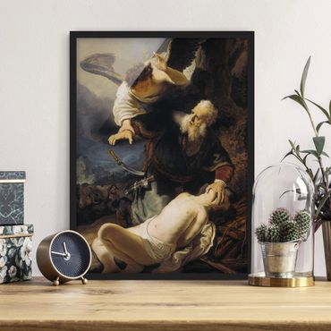Poster encadré - Rembrandt van Rijn - The Angel prevents the Sacrifice of Isaac