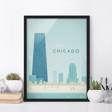 Poster encadré - Travel Poster - Chicago