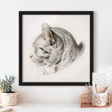 Poster encadré - Vintage Drawing Cat III