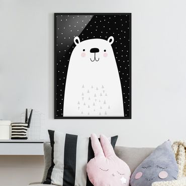 Poster encadré - Zoo With Patterns - Polar Bear