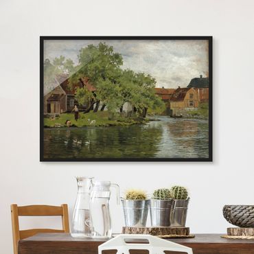 Poster encadré - Edvard Munch - Scene On River Akerselven