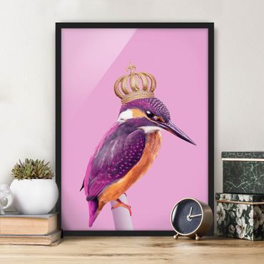 Poster encadré - Pink Kingfisher With Crown