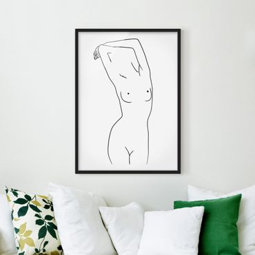 Poster encadré - Line Art Nude Black And White