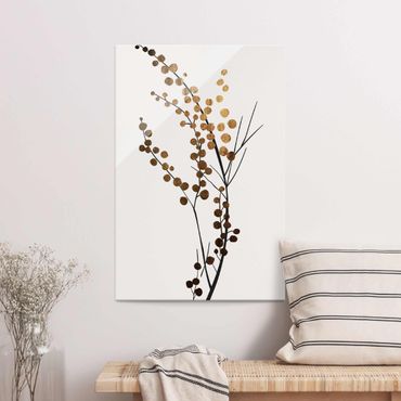 Tableau en verre - Graphical Plant World - Berries Gold