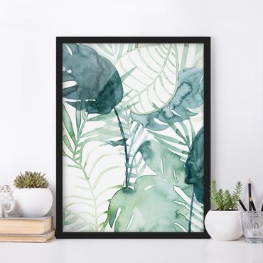 Poster encadré - Palm Fronds In Water Color II