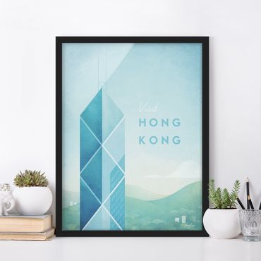 Poster encadré - Travel Poster - Hong Kong