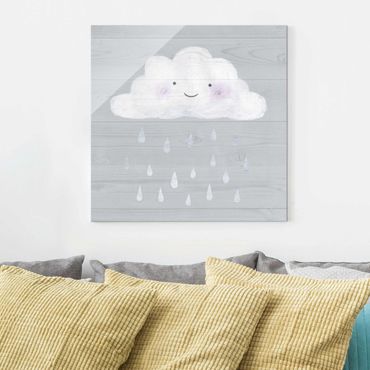 Tableau en verre - Cloud With Silver Raindrops