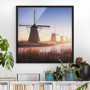 Poster encadré - Windmills Of Kinderdijk