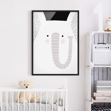Poster encadré - Zoo With Patterns - Elephant