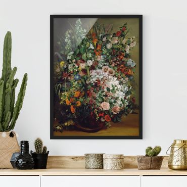 Poster encadré - Gustave Courbet - Bouquet of Flowers in a Vase