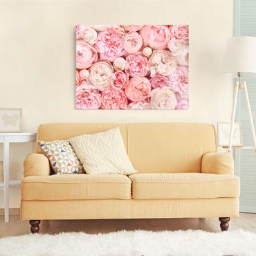 Tableau en verre - Roses Rosé Coral Shabby