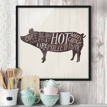 Poster encadré - Farm BBQ - Pig
