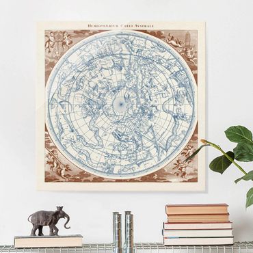 Tableau en verre - Vintage Star Map Southern Hemissphere
