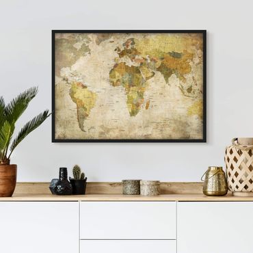 Poster encadré - World map