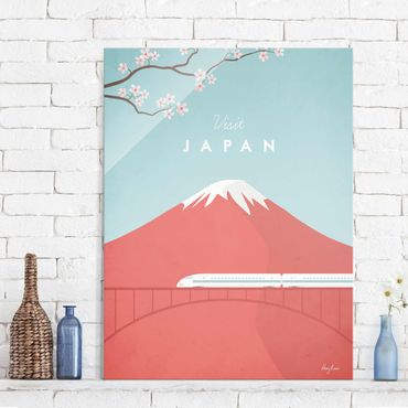 Tableau en verre - Travel Poster - Japan