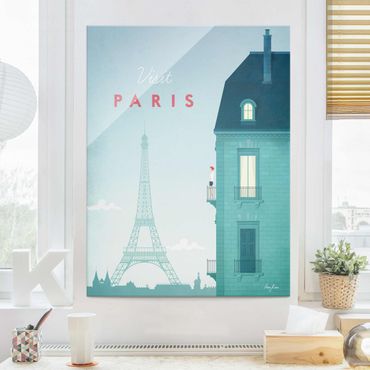Tableau en verre - Travel Poster - Paris