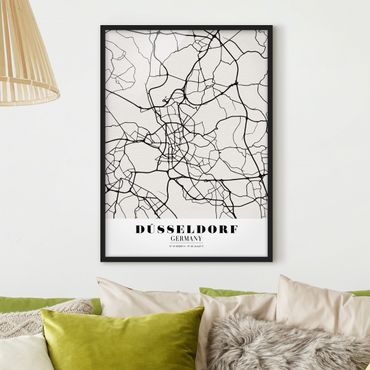 Poster encadré - Dusseldorf City Map - Classic