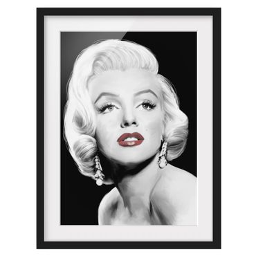 Poster encadré - Marilyn With Earrings