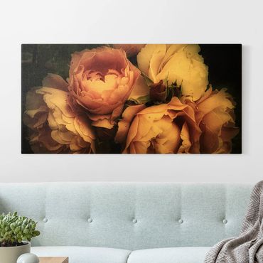 Tableau sur toile or - Peony Black Shabby Backdrop