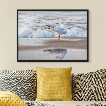 Poster encadré - Seagull On The Beach In Front Of The Sea