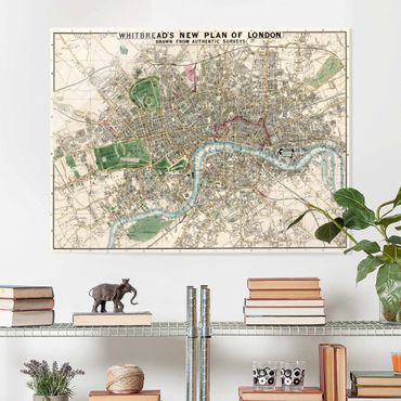 Tableau en verre - Vintage Map London