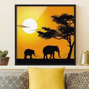 Poster encadré - African Elephant Walk