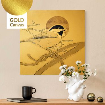 Tableau sur toile or - Golden Sun Behind Bird I