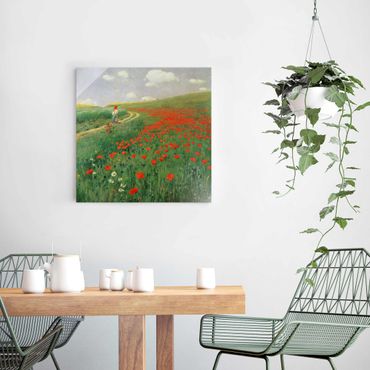 Tableau en verre - Pál Szinyei-Merse - Summer Landscape With A Blossoming Poppy