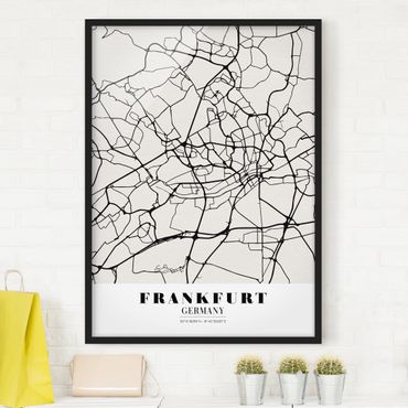 Poster encadré - Frankfurt City City Map - Classical