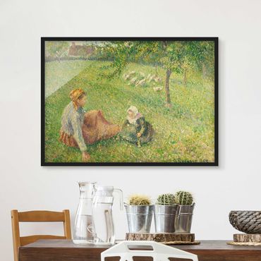 Poster encadré - Camille Pissarro - The Geese Pasture