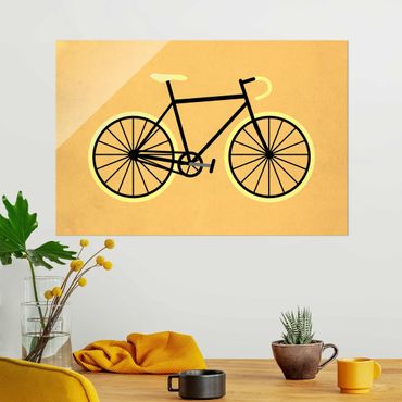 Tableau en verre - Bicycle In Yellow