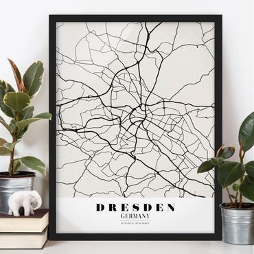 Poster encadré - Dresden City Map - Classical