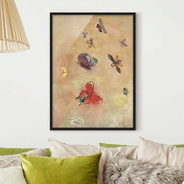 Poster encadré - Odilon Redon - Colourful Butterflies