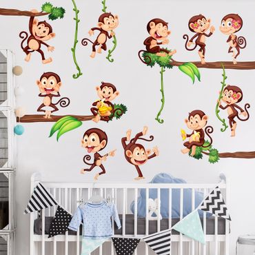 Sticker mural - Monkeys of the jungle
