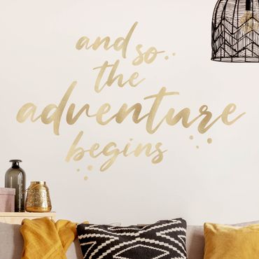 Sticker mural - And so the adventure begins Gold