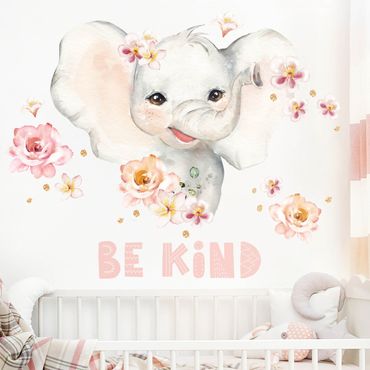 Sticker mural - Watercolor Elephant - Be child