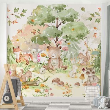 Papier peint - Watercolour Forest Animals