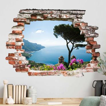 Sticker mural - View from the garden to the sea