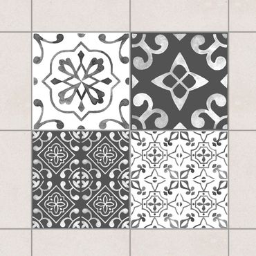 Sticker pour carrelage - Watercolour Pattern Gray White No.2