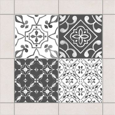 Sticker pour carrelage - Watercolour Pattern Gray White No.3