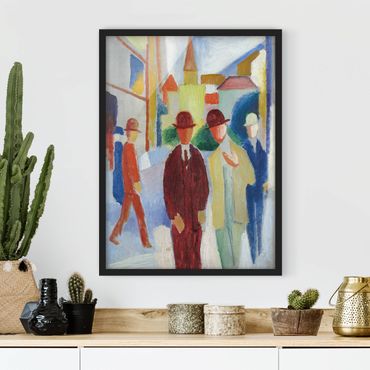 Poster encadré - August Macke - Bright Street with People